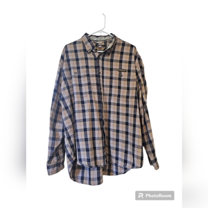 Harley‎ Davidson Shirt Mens XL Black Brown Flannel Plaid Biker Motorcycle Casual